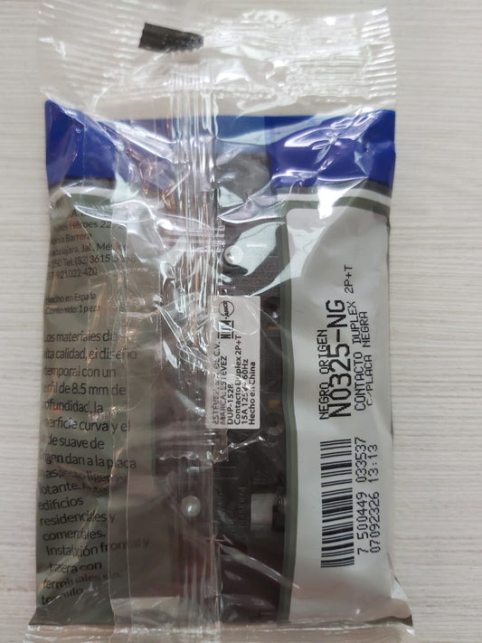 Origen contacto duplex c/ placa negro ¡ PROMOCION ACTIVA!