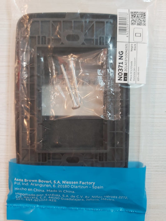 Origen Placa 1v c/chasis negro / Wallplate 1M + support black