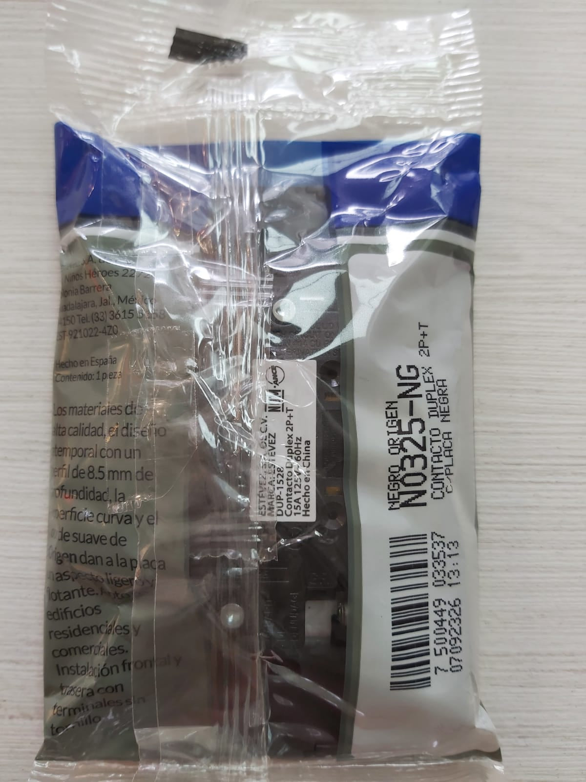 Origen contacto duplex c/ placa negro       ¡ PROMOCION ACTIVA!