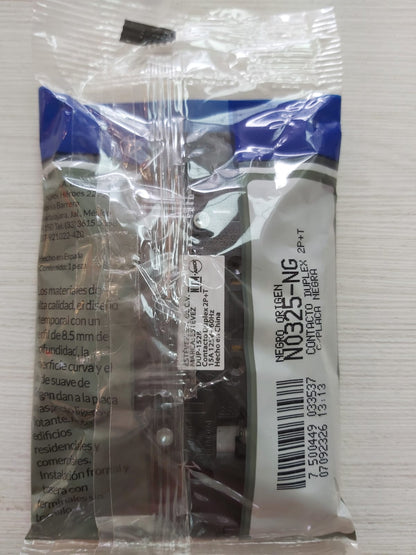 Origen contacto duplex c/ placa negro       ¡ PROMOCION ACTIVA!