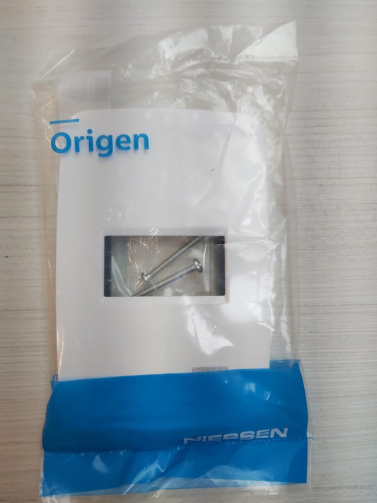 Origen  Placa 1v c/ chasis blanco / wallplate 1M + support white